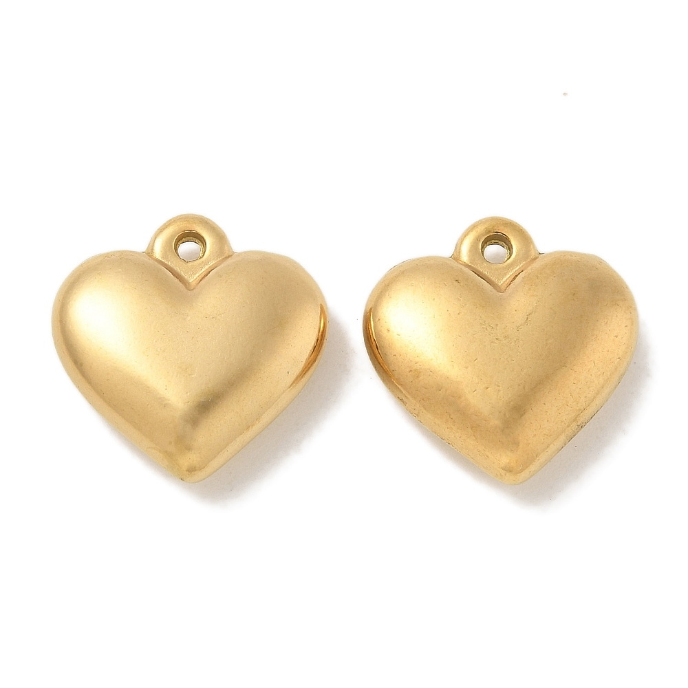 Pandantiv otel inoxidabil 304, IP(placat cu ioni) cu aur 18K, inima 17x17x5.5mm 1 buc