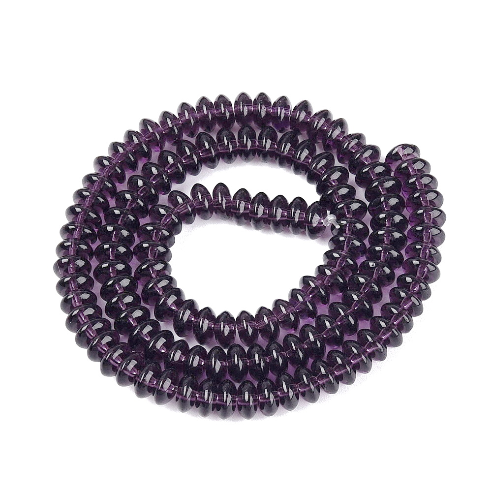 Margele sticla, rondele 6x3mm, violet-sir 120-125 buc 1 buc