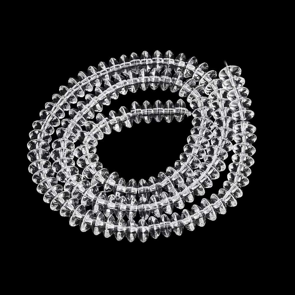 Margele sticla, rondele 6x3mm, transparente-sir 120-125 buc 1 buc