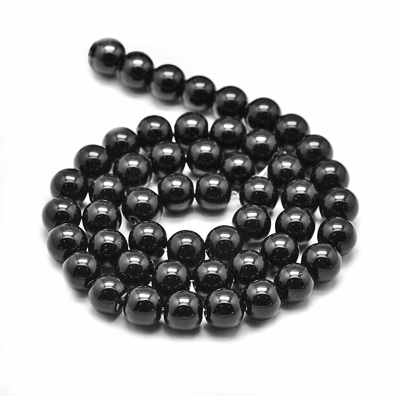 Margele sticla negre, 10mm-sir 39-40 buc 1 buc