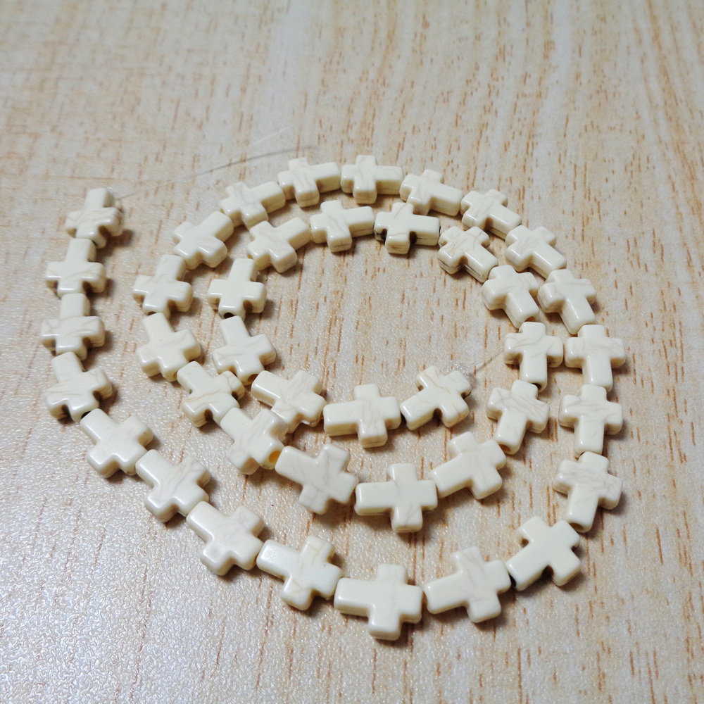 Howlite, cruce 10x8x3.5mm-sir 41 buc 1 buc