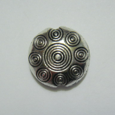 Margele argintiu antichizat cu spirale, 17x8mm