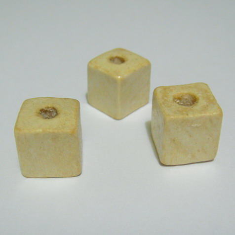 Margele lemn cubice natur 12 mm