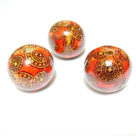 Margele lemn cu cerculete, 20mm