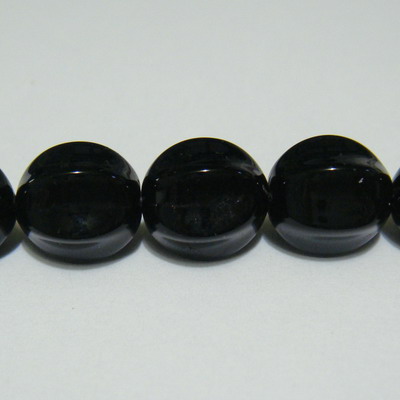 Margele sticla negre 11x9mm