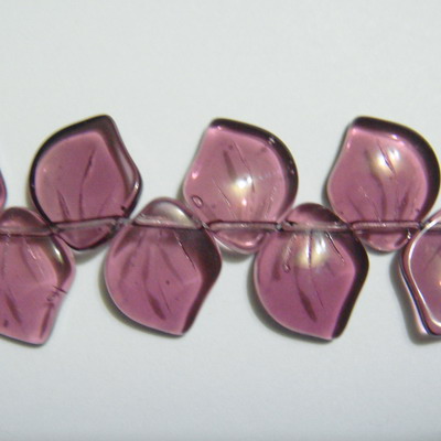 Frunzulite sticla mov 14x12x3mm