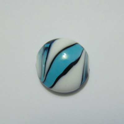 Margele sticla, lampwork, albastre cu alb 20mm