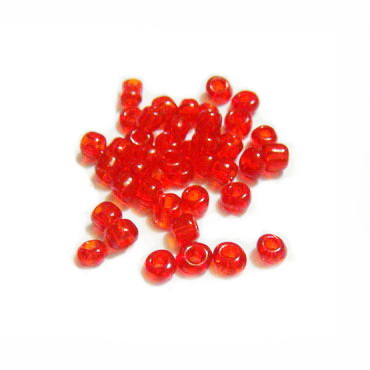 Margele nisip rosii transparente 3mm 20 g