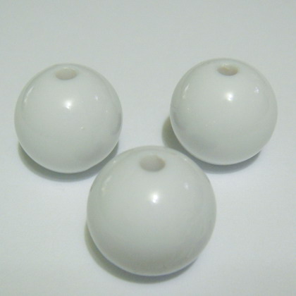 Margele plastic albe 16mm