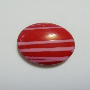 Margele plastic rosu, disc 25x20mm