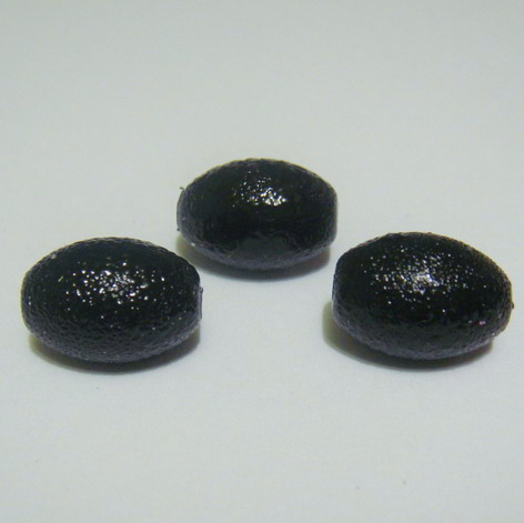 Perle sticla, stardust, ovale negre 14x10mm