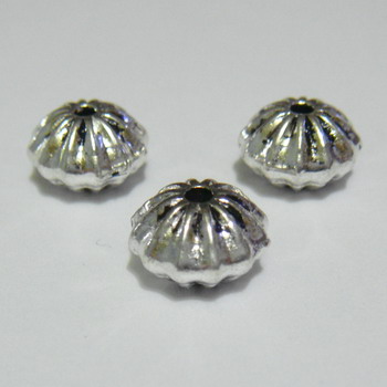 Distantier argintiu antichizat rondel 6x9mm