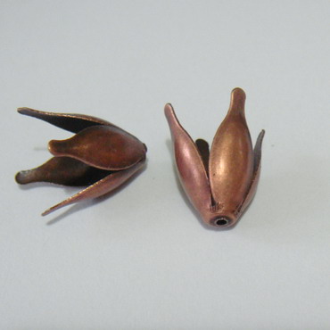Capac cupru, petale lalea, 14x10mm