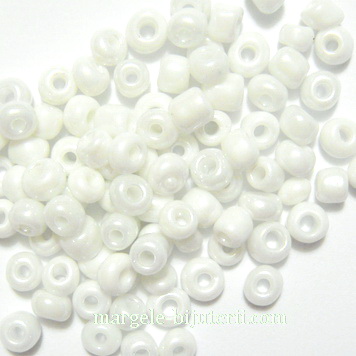 Margele nisip, albe, perlate, 4mm 20 g