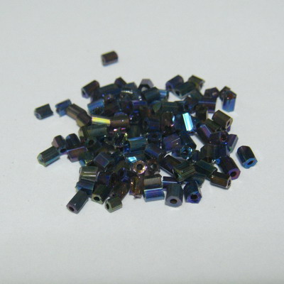 Margele tubulare petrol-verzui, 2-3mm