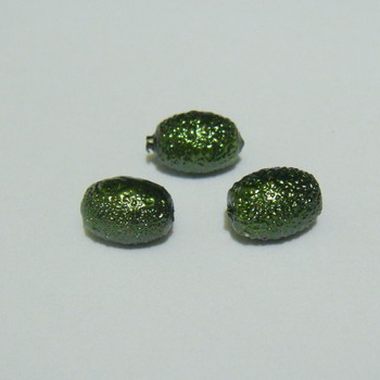 Perle sticla, stardust, ovale, kaky, 7x5mm