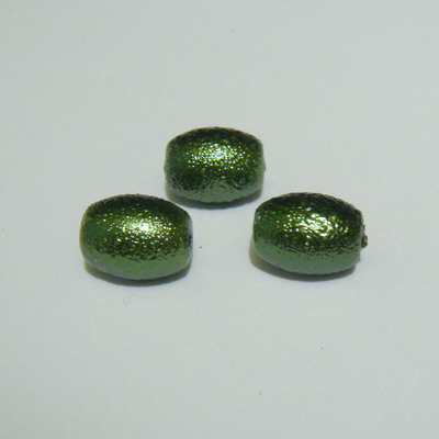Perle sticla, stardust, ovale, kaky, 12x10mm