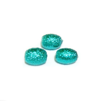 Perle sticla, stardust, ovale, verde pastel, 7x5mm