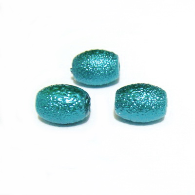 Perle sticla, stardust, ovale, verde pastel, 12x10mm