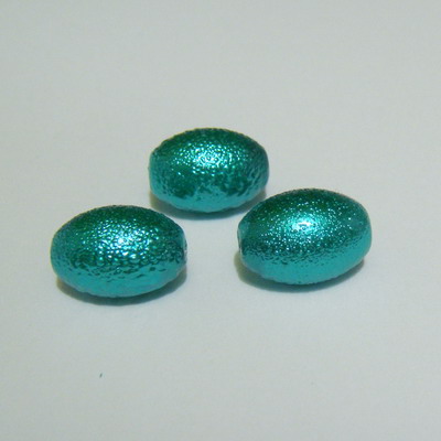Perle sticla , stardust, ovale, verde pastel, 14x10mm