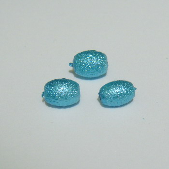 Perle sticla, stardust, ovale, turcoaz, 7x5mm