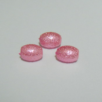 Perle sticla, stardust, ovale, roz, 7x5mm