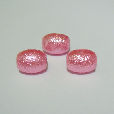 Perle sticla , stardust, ovale, roz, 12x10mm
