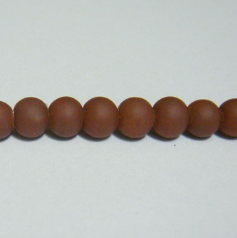 Margele sticla cauciucate, maro 4mm