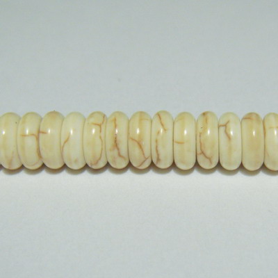 Turcoaz culoare crem, rondel 8x3mm