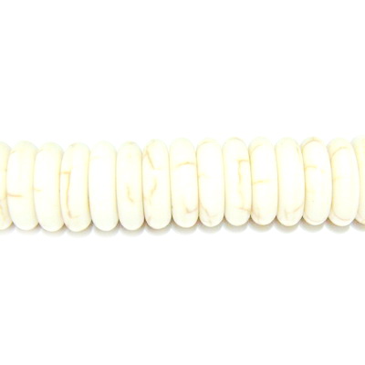 Turcoaz alb, rondel 12x3mm
