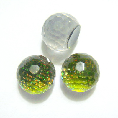 Cabochon plastic kaky,AB, 8x7 mm, platou 6mm