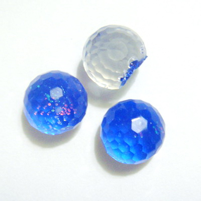 Cabochon plastic albastre AB, 8x7 mm, platou 6mm