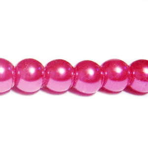 Perle sticla fucsia, 8mm