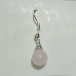 Margele cuart roz 8mm cu un orificiu-0.8mm