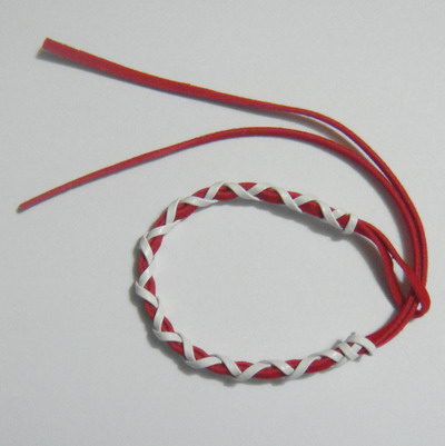 Bratara imitatie piele cu impletitura, grosime 4mm