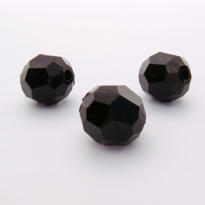 Margele plastic fatetate negre 16mm