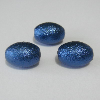 Perle sticla , stardust, ovale, albastre 14x10mm