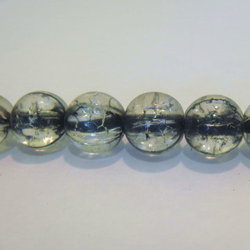 Margele sticla crackle negre 10 mm