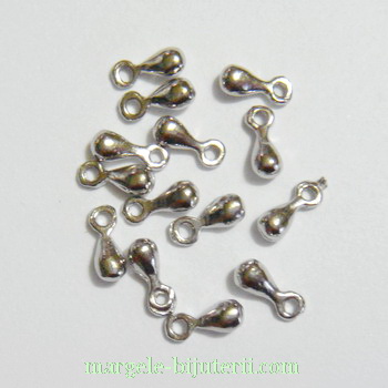 Pandantive argintiu inchis, lacrima 7x2.5 mm