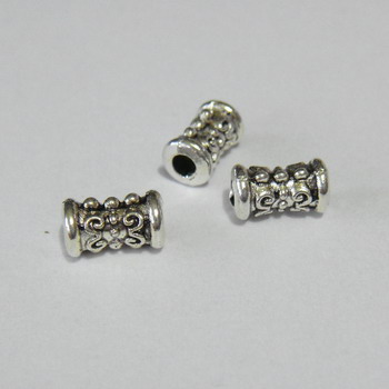 Distantier argintiu antichizat tubular 8x4mm