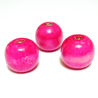 Margele lemn fucsia 13x14mm