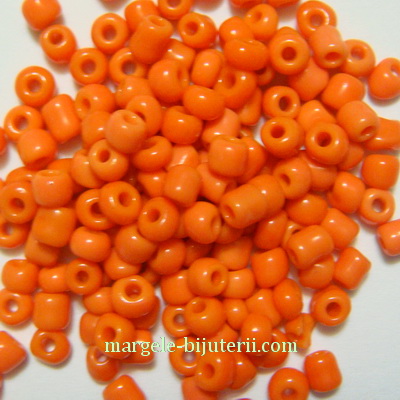 Margele nisip portocalii, opace, 3mm 20 g