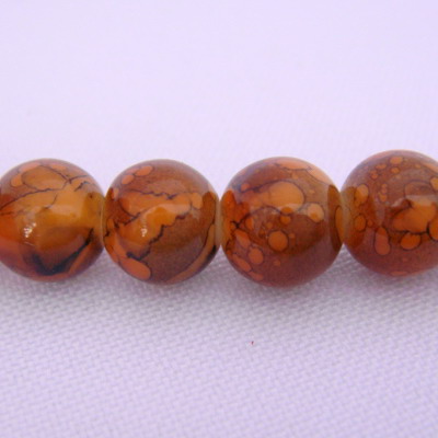 Margele sticla rotunde caramel 8 mm