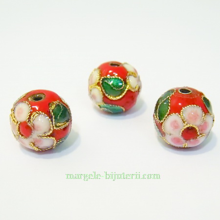 Cloisonne rosu 12mm