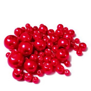 Mix perle sticla, 4-12 mm perle rosii 25 g
