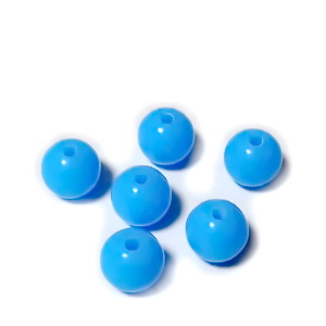 Margele plastic, sferice, albastre, 10mm 10 buc