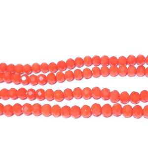 Cristale rondele 4x3mm, rosu-coral 10 buc