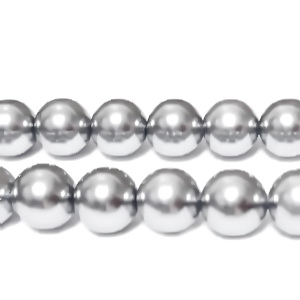 Perle stil Mallorca, argintii, 8mm 1 buc