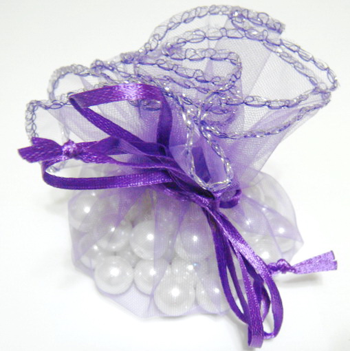 Saculet organza violet, diametrul 24 cm