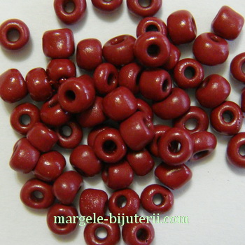 Margele nisip, opace, bordo, 4mm